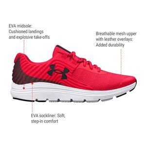 BRAND NEW boy youth under armour bgs outhustle red shoes size 5Y & 6.5Y
